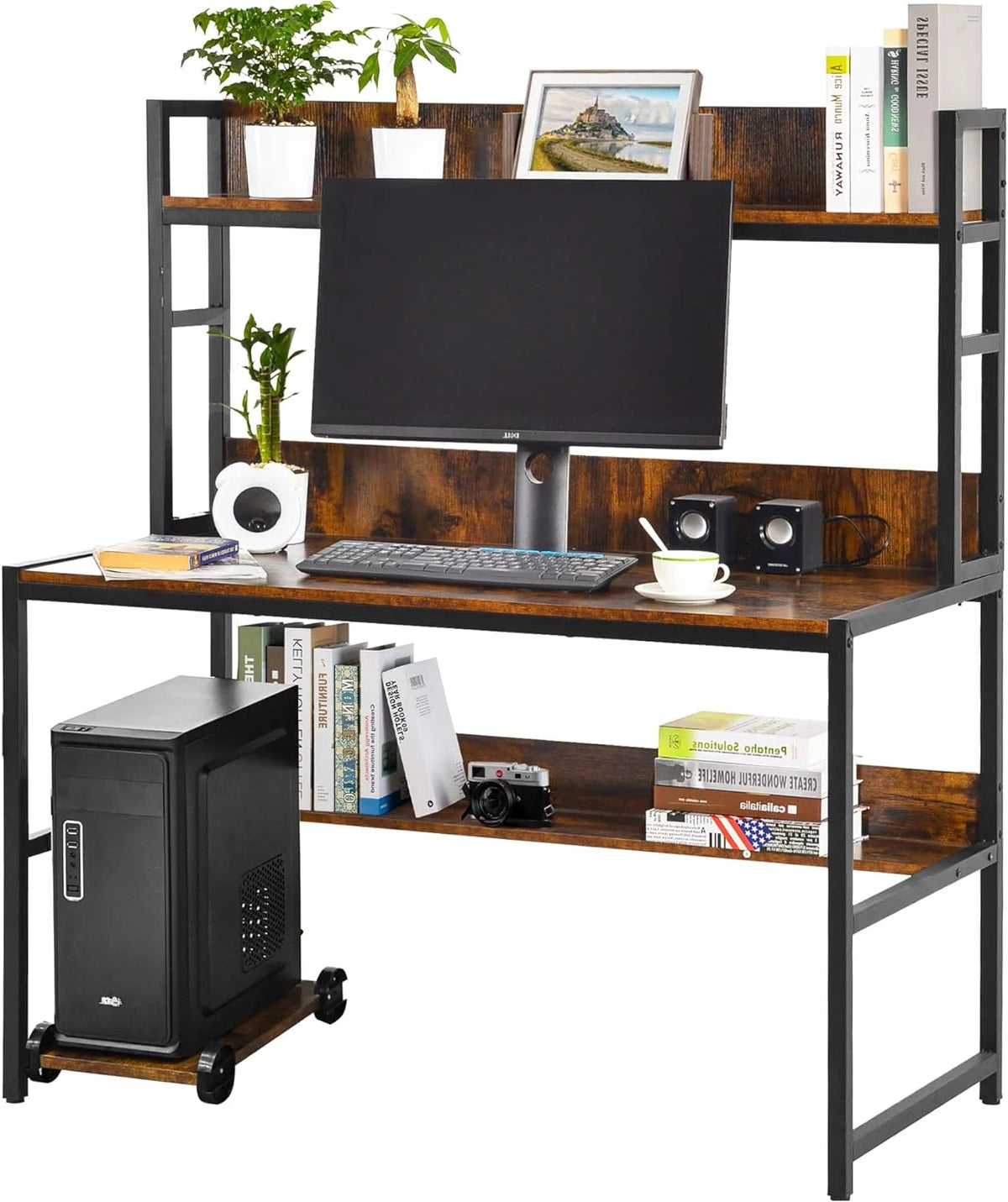 48" Computer Desk with Bookshelf & CPU Stand S606919