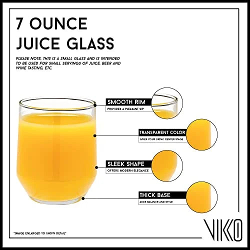 7 oz Clear Glass Juice Glasses, Set of 6 P992388