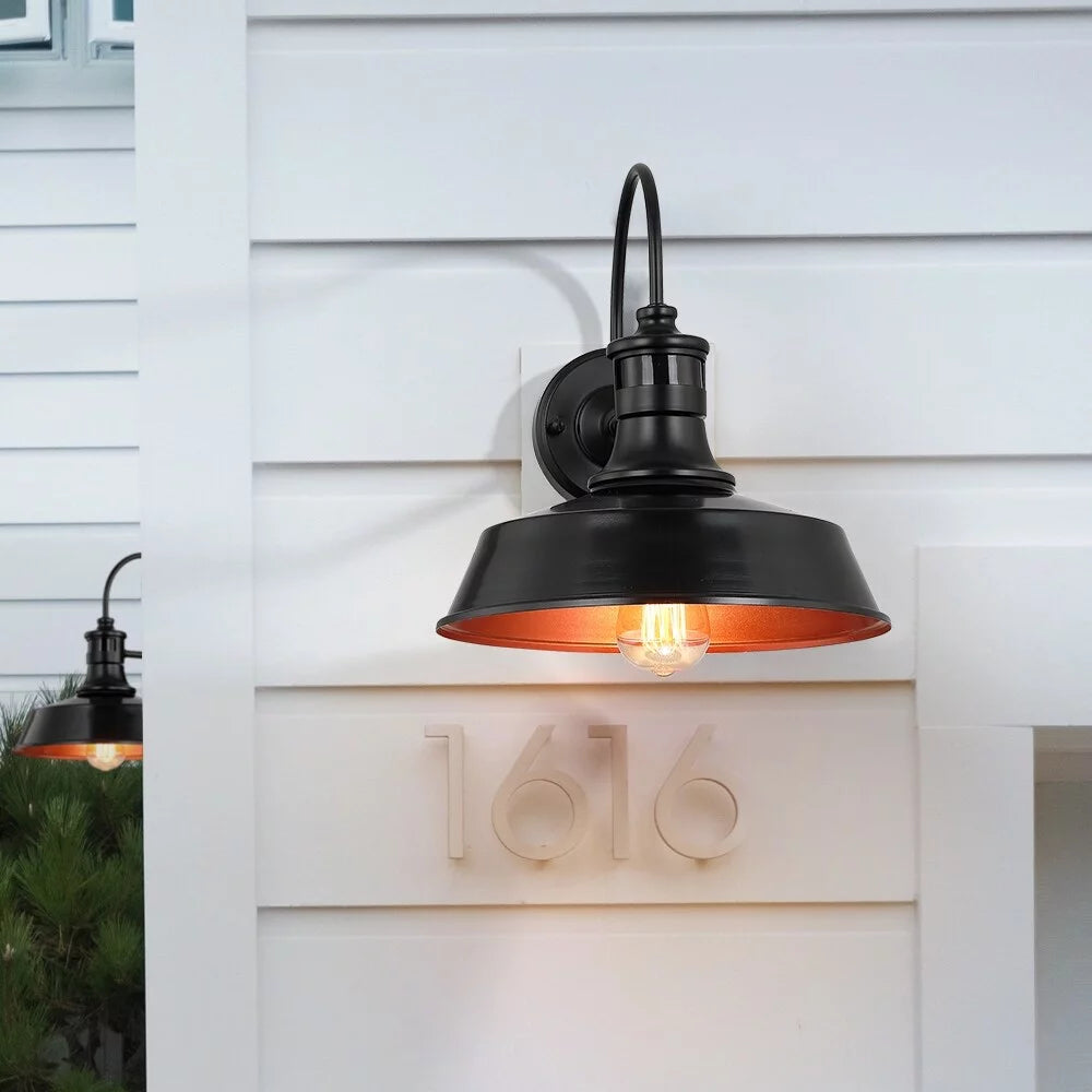 Black Motion Sensor Outdoor Wall Sconce S551270