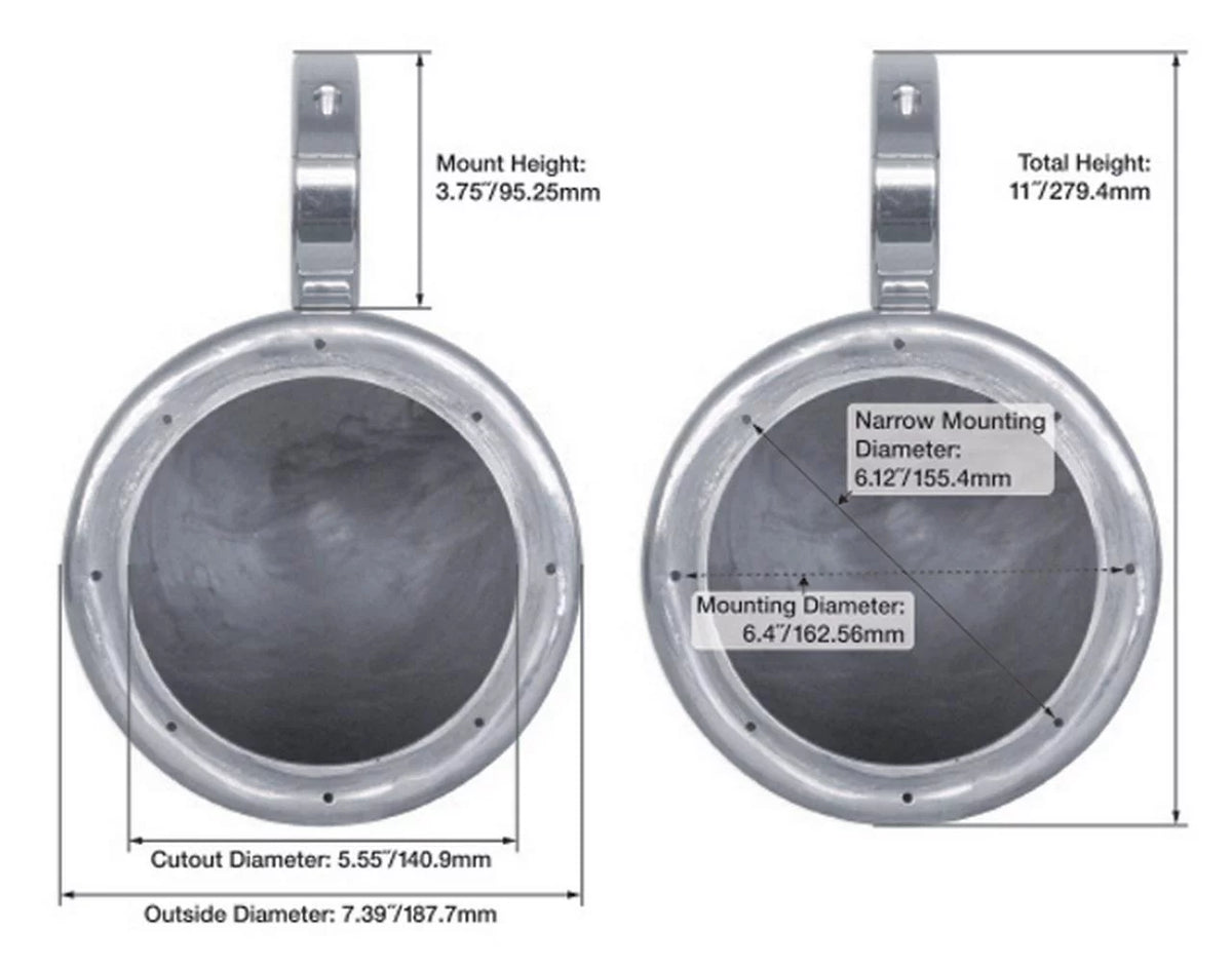 6.5" Marine Boat Wakeboard Tower Speakers in Black G343