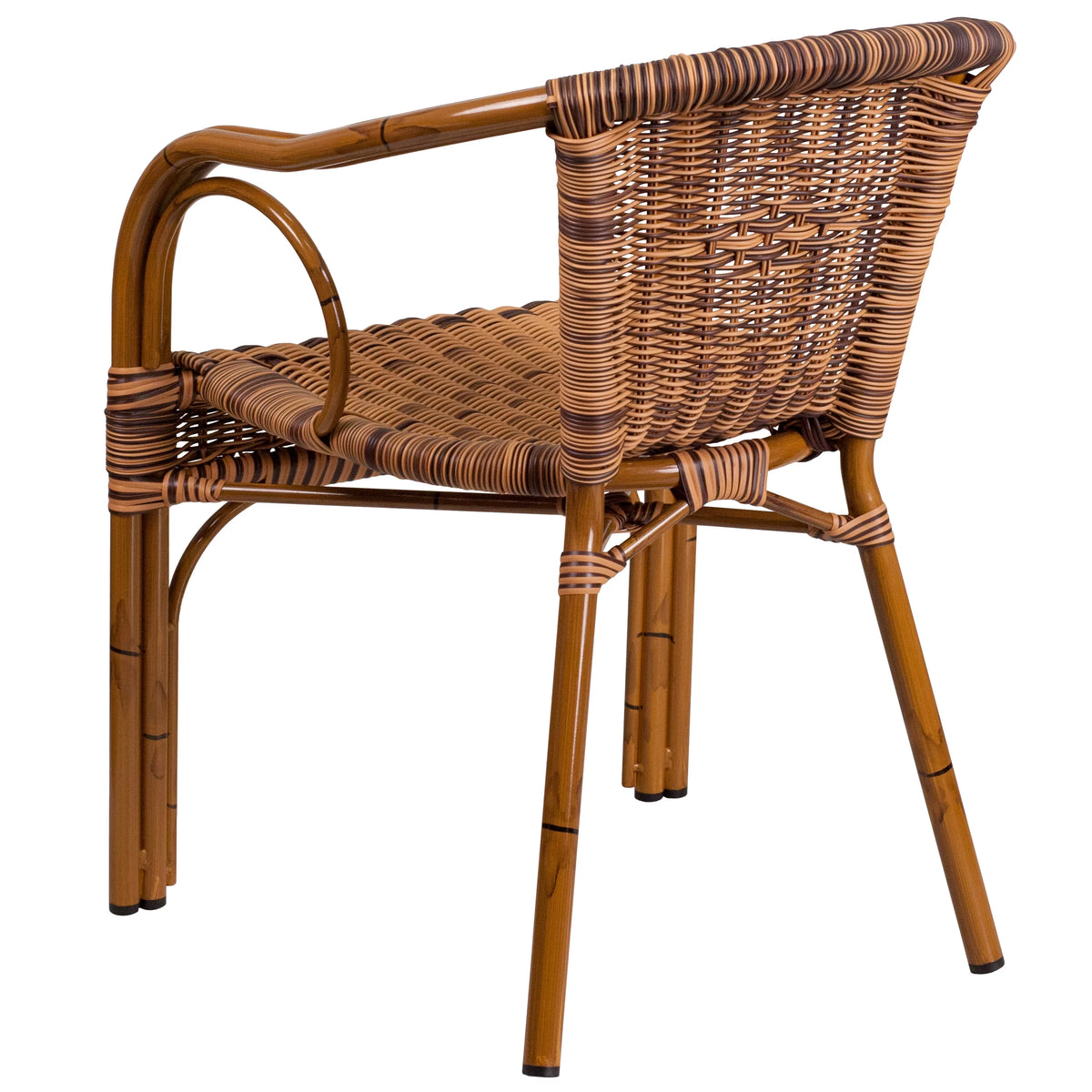Brown Rattan Patio Chair with Dark Red Frame G4901