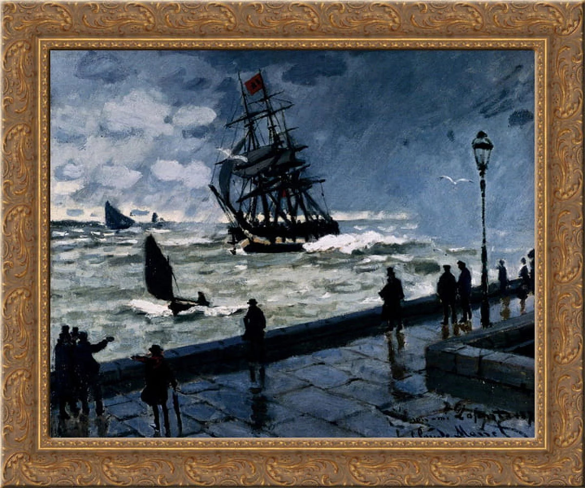 Gold Ornate Wood Framed Canvas Art R241
