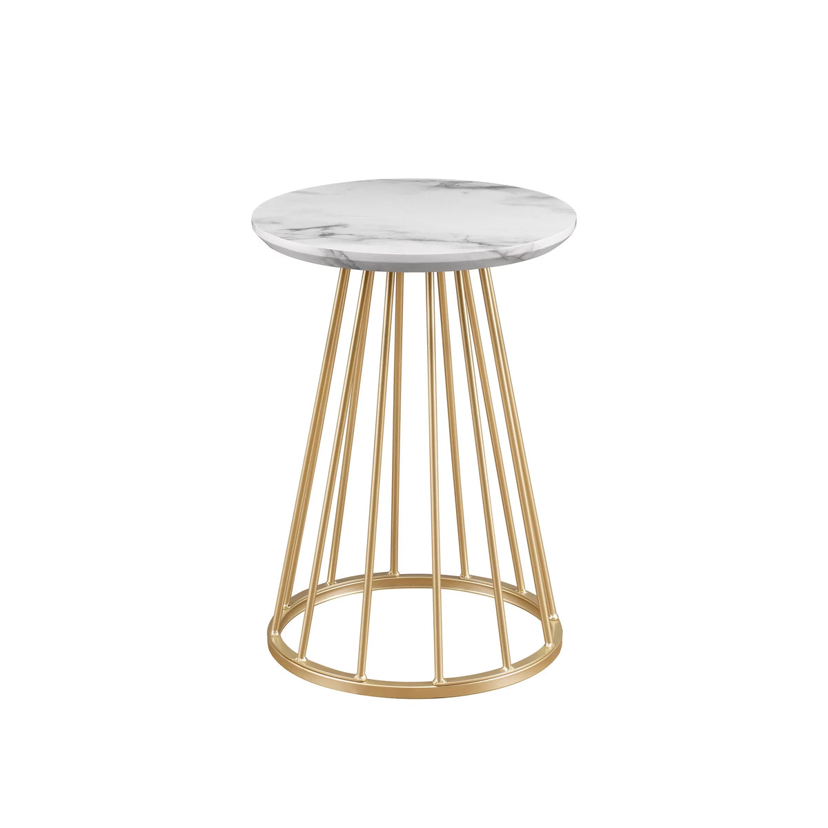 Modern 16" Accent Table with Metal Cage Base N1150