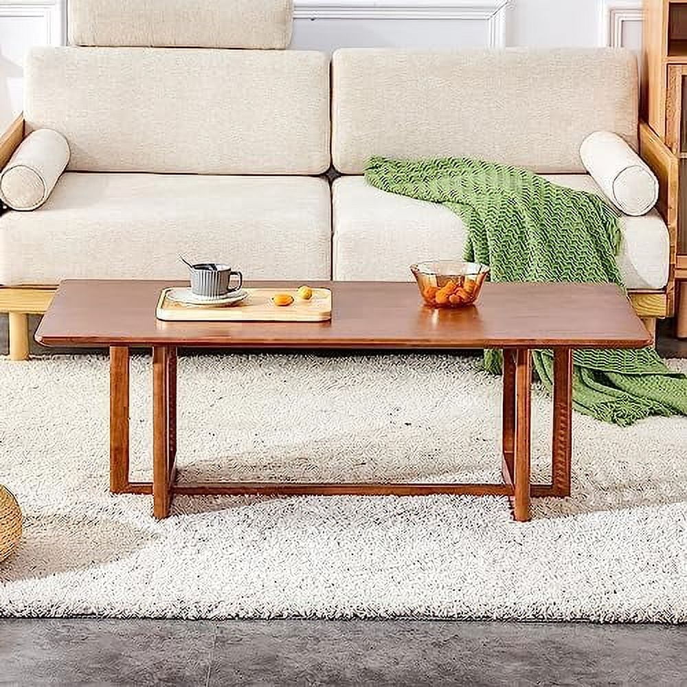Rectangle Rustic Wood Coffee Table with Metal Legs P669227