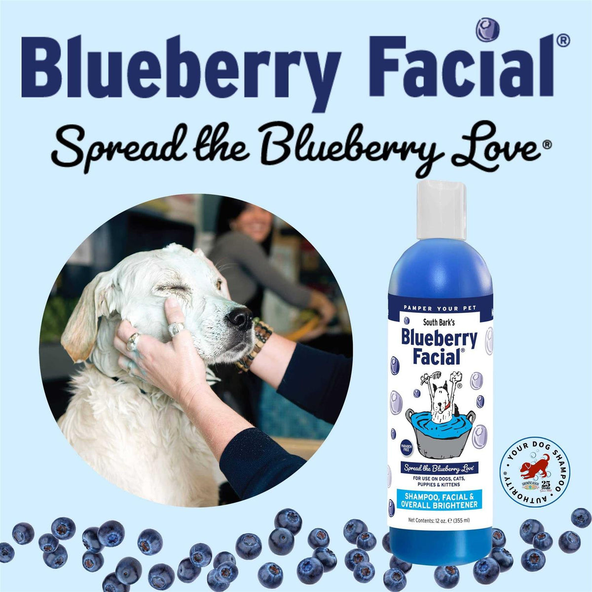 Blueberry Facial Shampoo for Dogs & Cats 2 Pack Z896