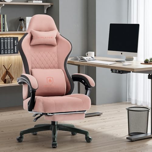 Fabric Gaming Chair with Footrest S781