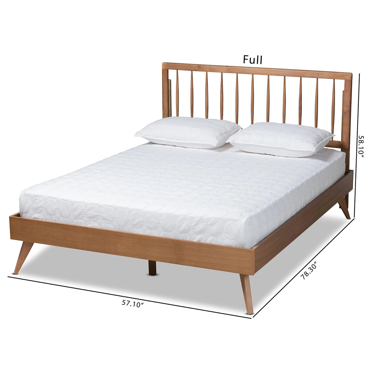 King Ash Walnut Wood Platform Bed G88202