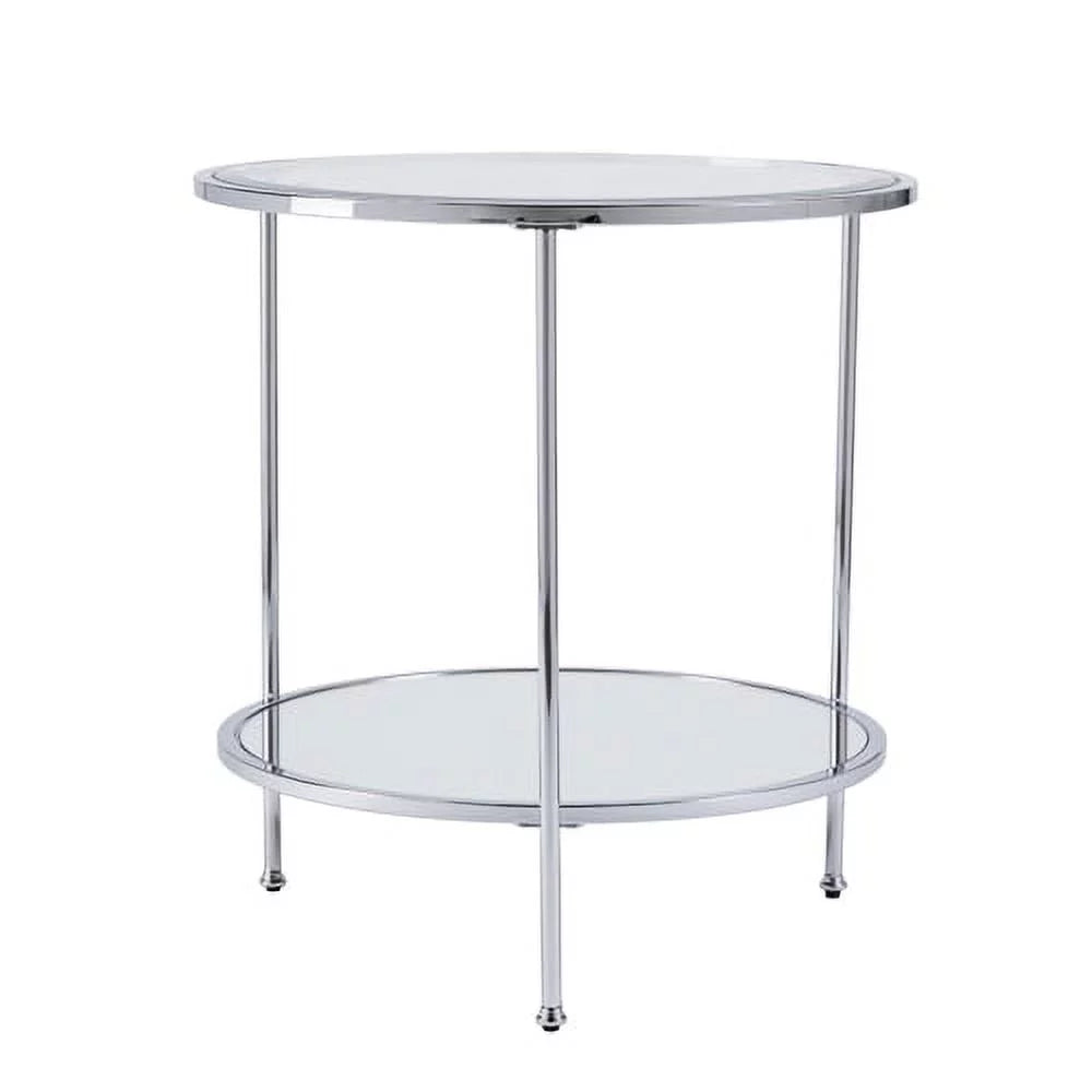 Mirrored Glass Round Coffee Table Set N929186