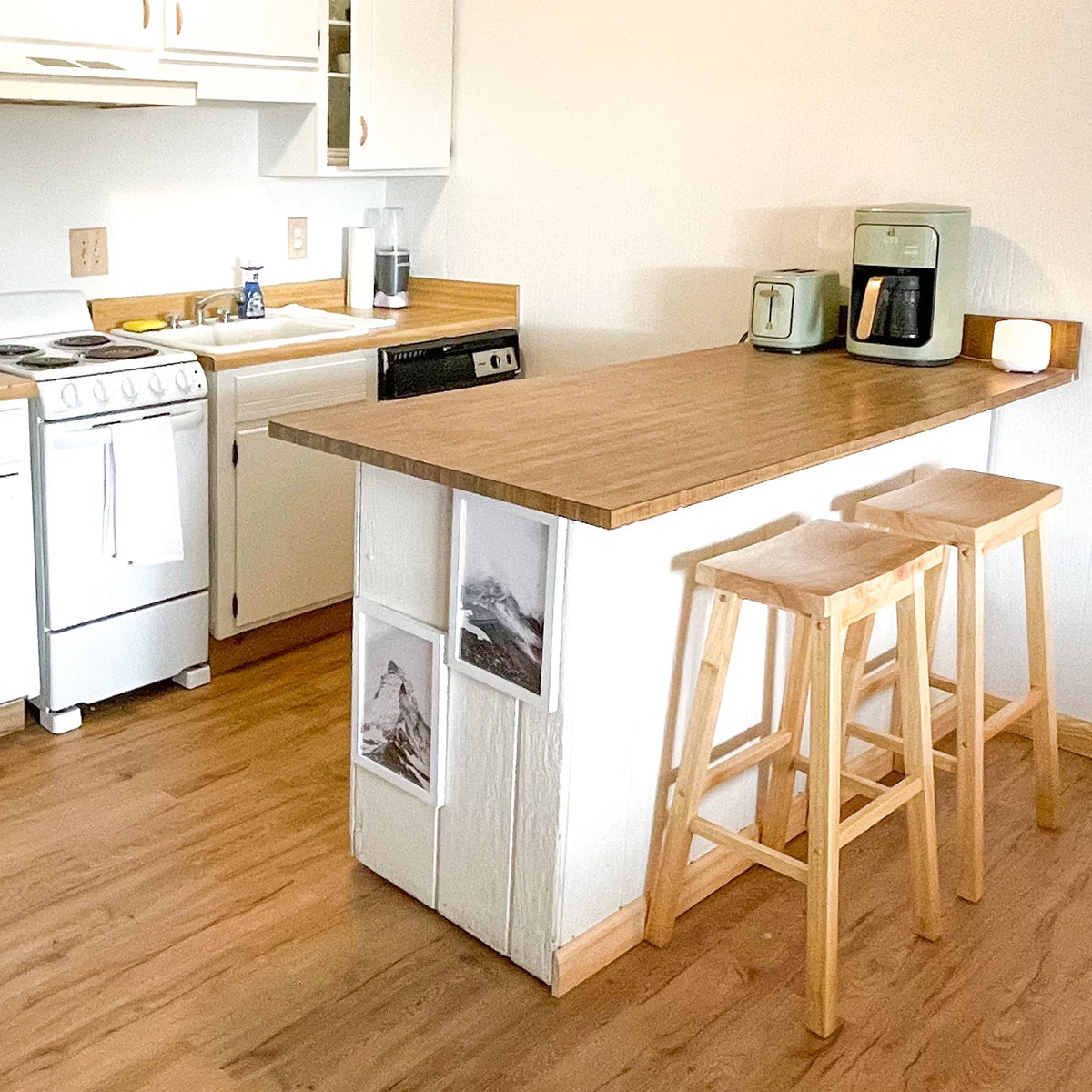 Natural 29In Wood Kitchen Counter Stools 5 Pack C43509