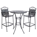 Black Wrought Iron Bar Chair and Table Set T703
