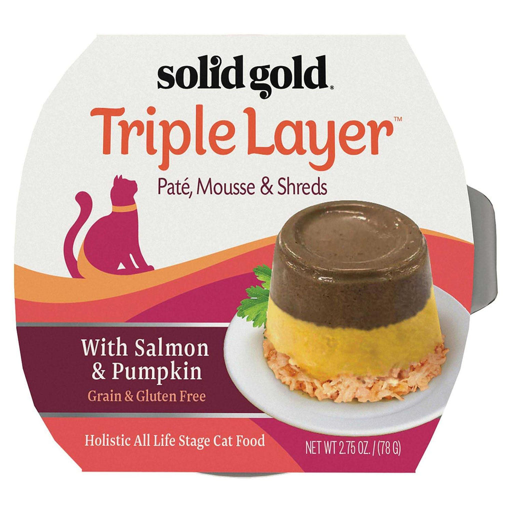 Solid Gold Triple Layer Pate Mousse & Shreds Pumpkin Cat Food W9742