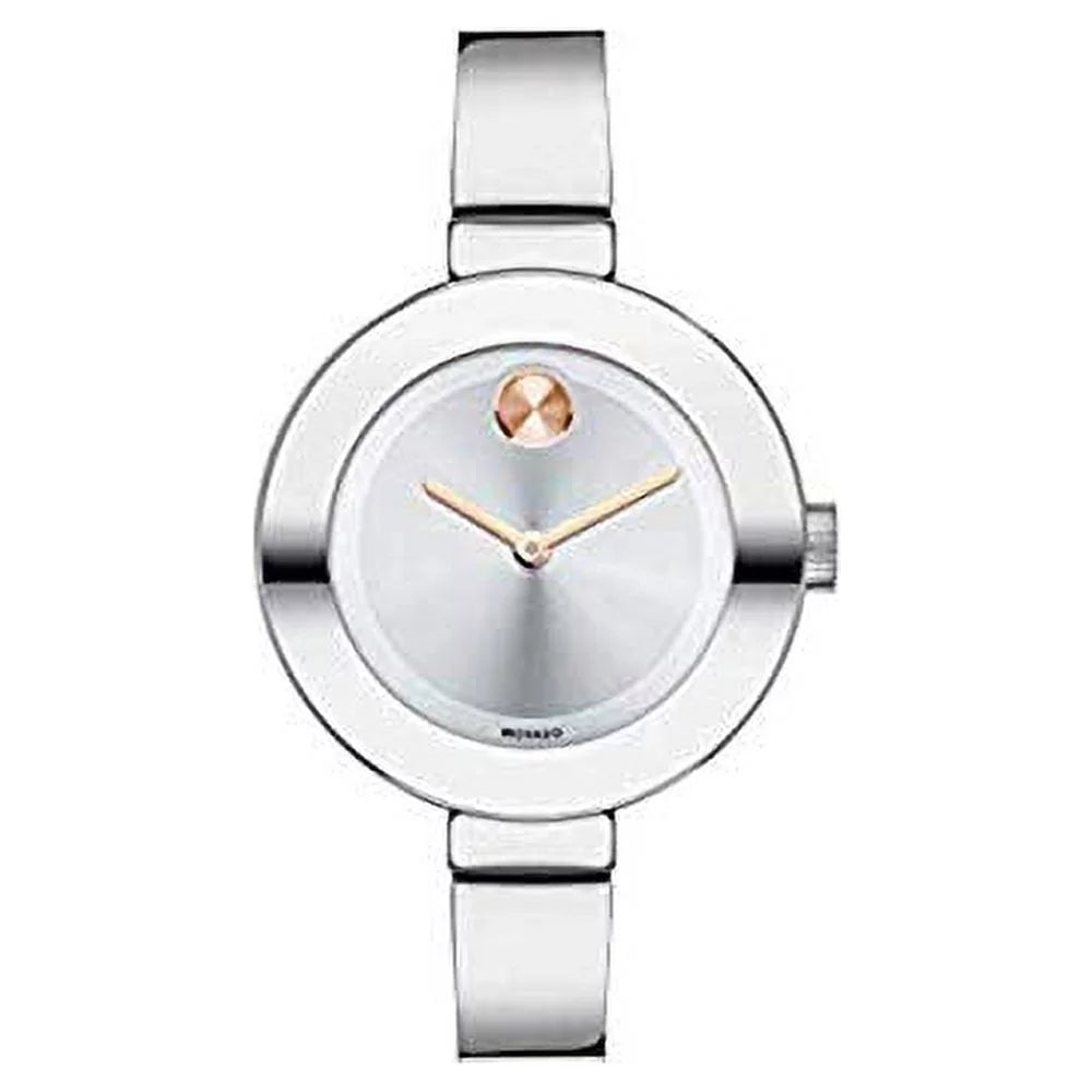 Silver Stainless-Steel Swiss Quartz Watch Q289