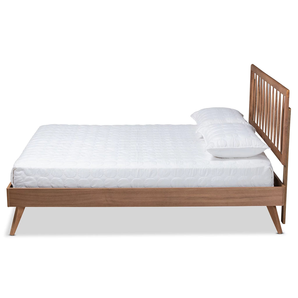 King Ash Walnut Wood Platform Bed G88202