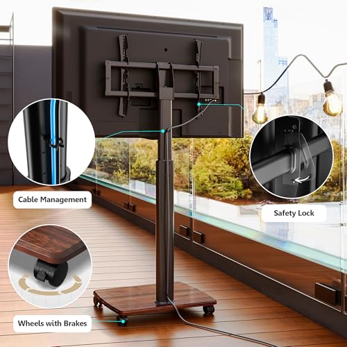 Rolling TV Stand for 32 to 65 Inch TVs with Swivel Mount G122721