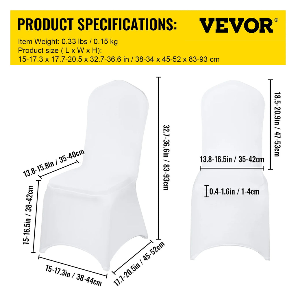 White Spandex Chair Covers 100 PCS C69028