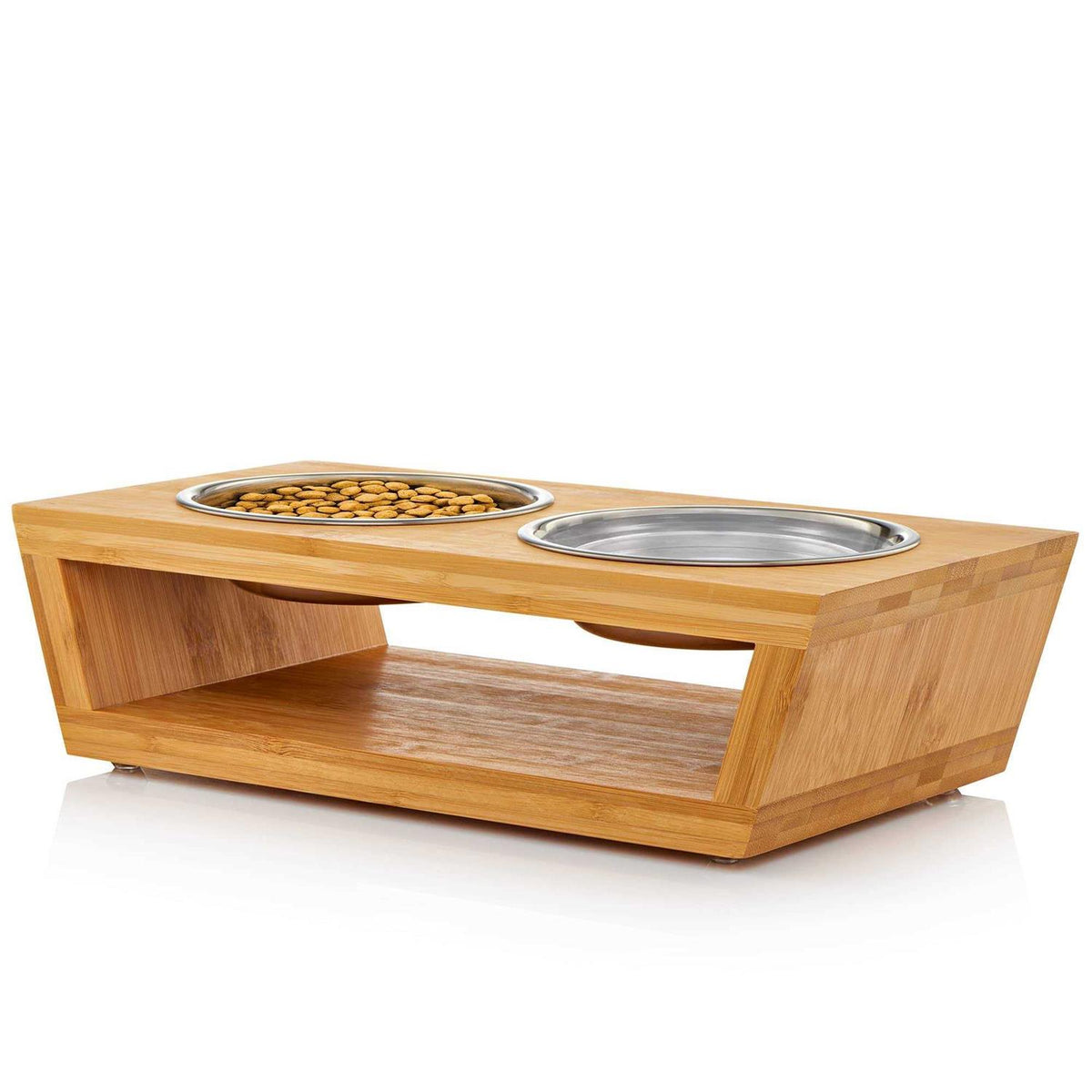 Elevated Dog Bowl Stand with 4 Stainless Steel Bowls Z130789