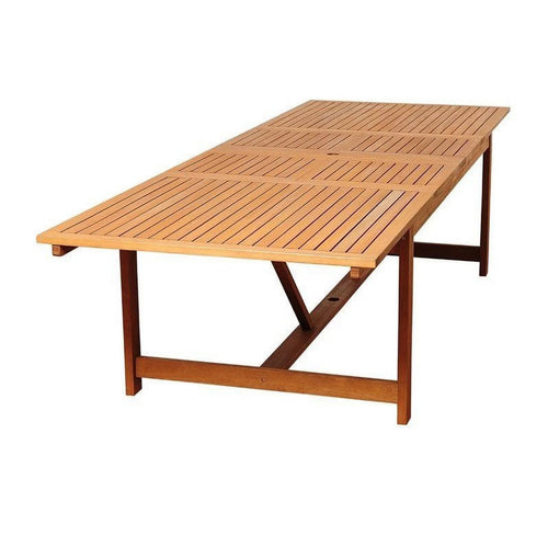 11-Piece Extendable Eucalyptus Wood Patio Dining Set L75746