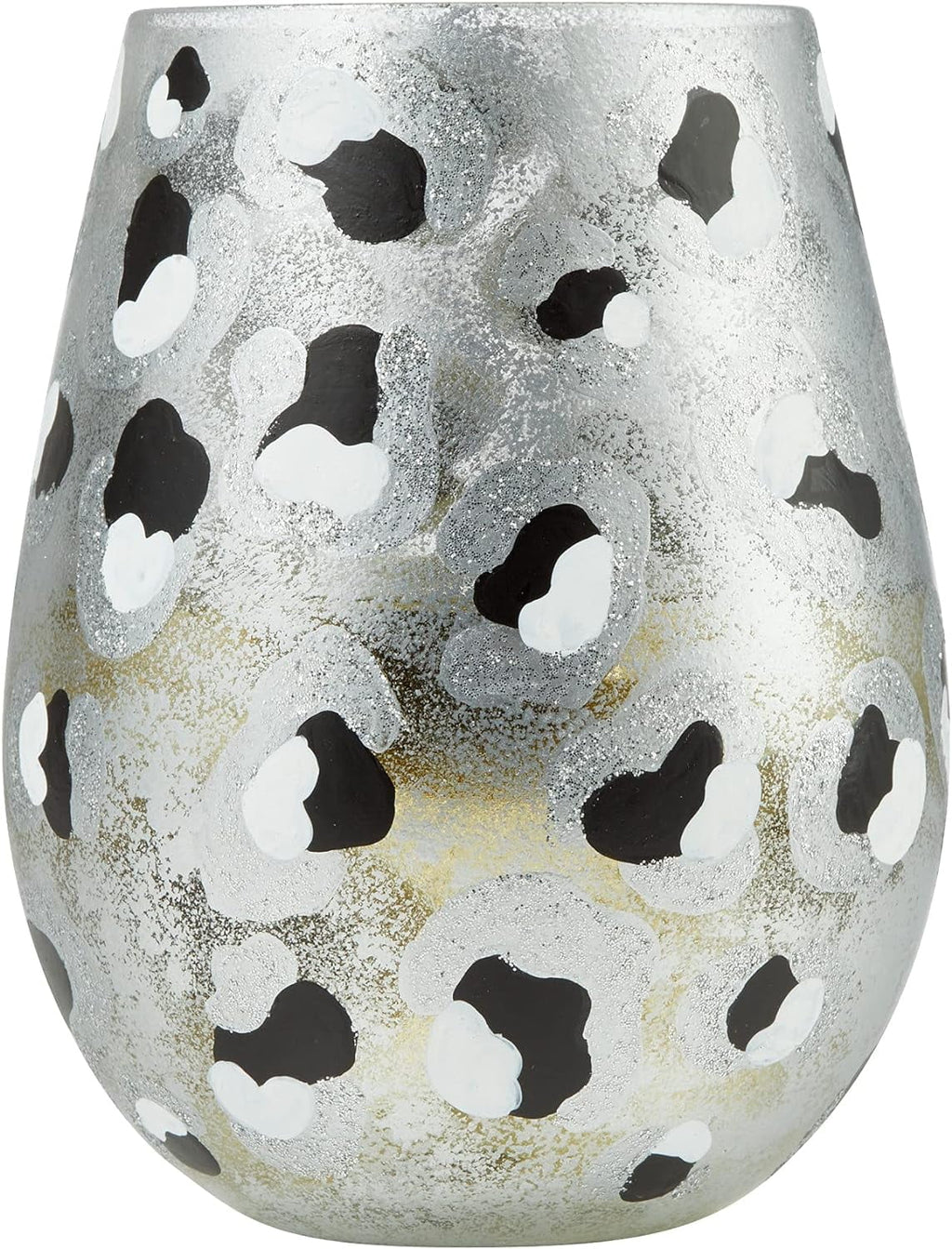 Hand-Painted Stemless Wine Glass 20 Ounce Multicolor Q52819