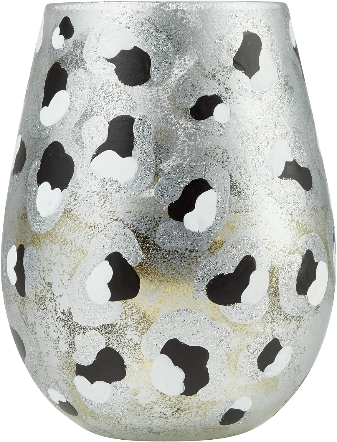 Hand-Painted Stemless Wine Glass 20 Ounce Multicolor Q52819