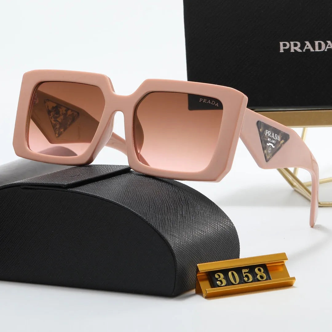 Triangle Letter Leopard Print Polarized Sunglasses T4564