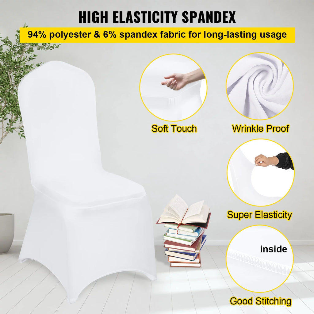 White Spandex Chair Covers 100 PCS C69028