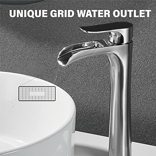 Matte Black Single Hole Waterfall Vessel Sink Faucet X5597