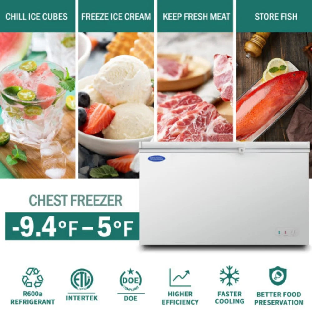 13.1 Cu.ft Solid Top Chest Freezer with Lockable Lid R193