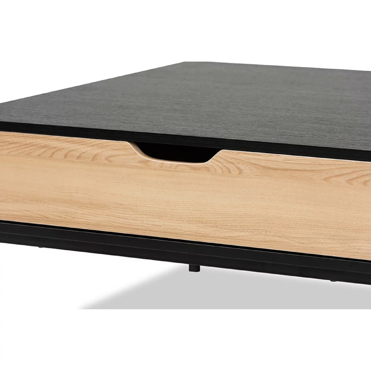Oak Brown and Black Wood Coffee Table F696