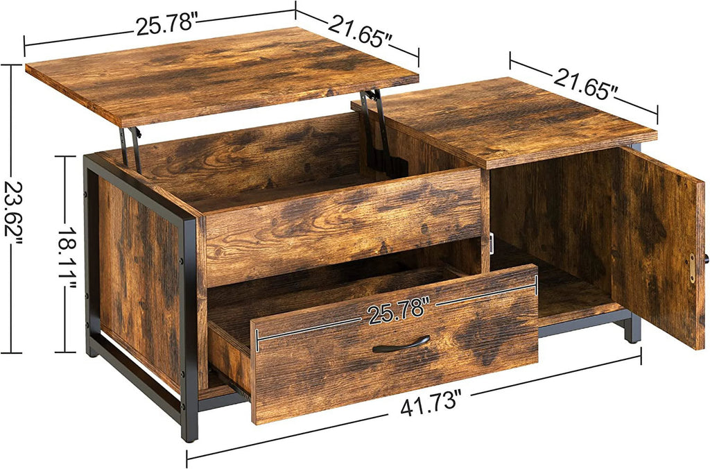 41.7" Lift Top Coffee Table with Storage Drawer Y847