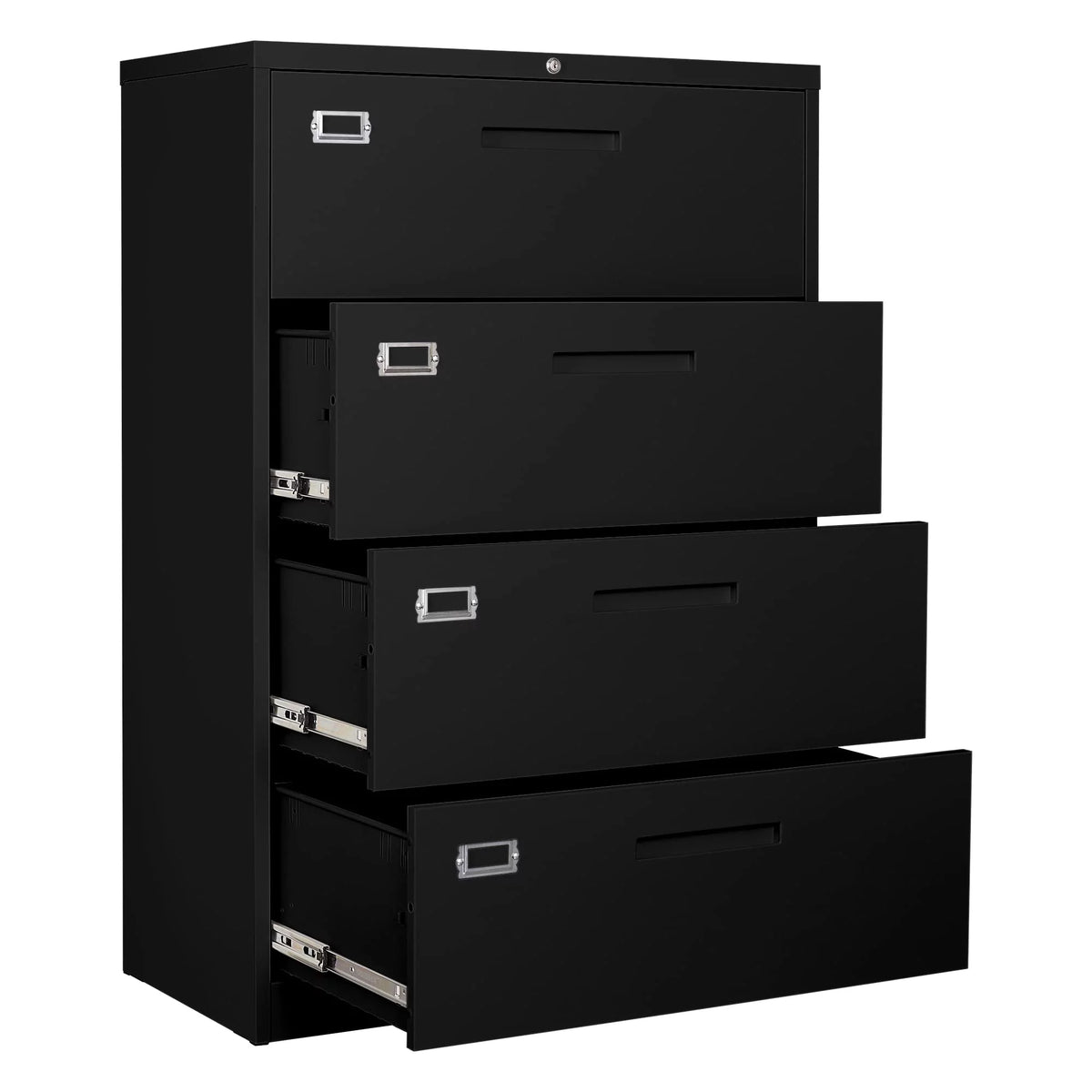4 Drawer Metal Lateral File Cabinet with Lock R74253
